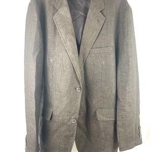 Alfani Mens Linen Blazer Two Button Brown-Large